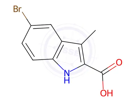 Chemical structure of 5-Bromo-3-methyl-1H-indole-2-carboxylic acid