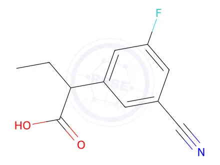 Chemical structure of 2-(3-Cyano-5-fluorophenyl)butanoic acid