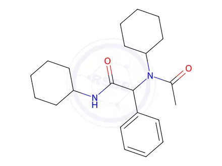 Chemical structure of Acetamide, N-cyclohexyl-2-(N-cyclohexylacetamido)-2-phenyl-(6CI, 7CI, 8CI)