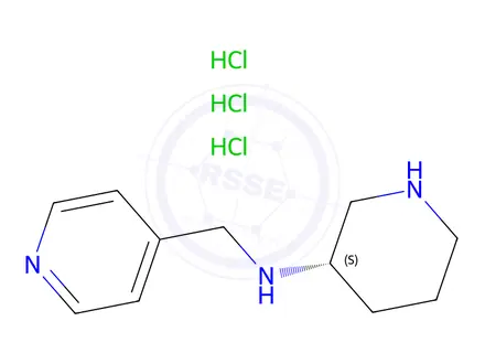 Chemical structure of (S)-N-(Pyridin-4-ylmethyl)piperidin-3-amine trihydrochloride