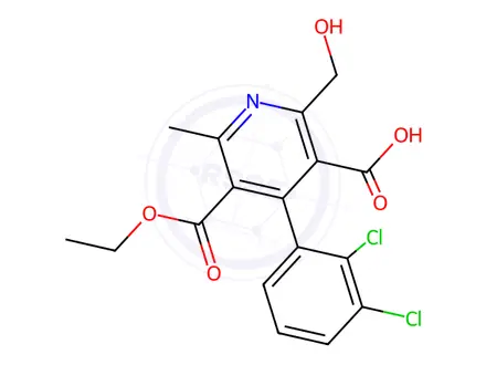 Chemical structure of 5-Carboxy-6-hydroxymethyl Dehydro Felodipine