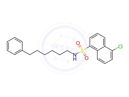 Chemical structure of N-(6-Phenylhexyl)-5-chloro-1-naphthalenesulfonamide