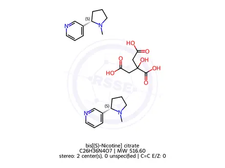 Chemical structure of bis[(S)-Nicotine] citrate