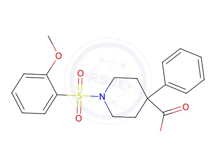Chemical structure of 1-[(2-methoxyphenyl)sulfonyl]-4-phenylpiperidine-4-carboxylic acid