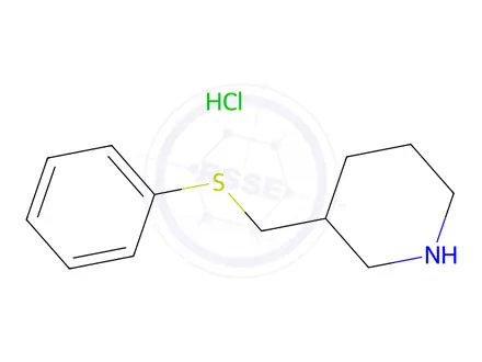 Chemical structure of 3-((Phenylthio)methyl)piperidine hydrochloride