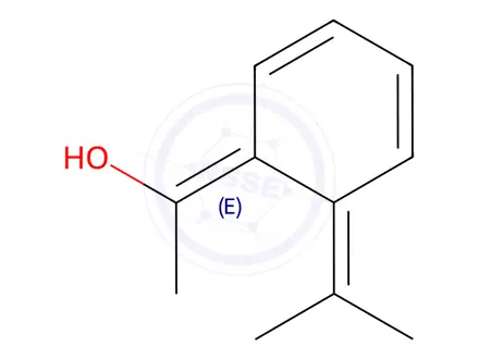 Chemical structure of Ethanol, 1-[6-(1-methylethylidene)-2,4-cyclohexadien-1-ylidene]-, (1E)-(9CI)