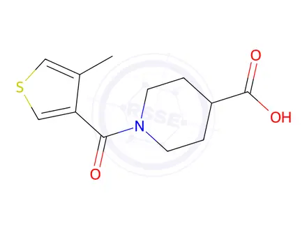 Chemical structure of 1-(4-Methylthiophene-3-carbonyl)piperidine-4-carboxylic acid