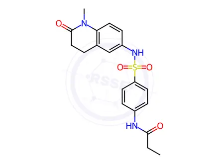 Chemical structure of N-(4-(N-(1-Methyl-2-oxo-1,2,3,4-tetrahydroquinolin-6-yl)sulfamoyl)phenyl)propionamide
