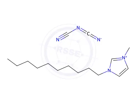 Chemical structure of 1H-Imidazolium, 3-decyl-1-methyl-, salt with N-cyanocyanamide (1:1)