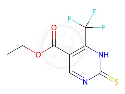 Chemical structure of ethyl 2-sulfanyl-4-(trifluoromethyl)pyrimidine-5-carboxylate