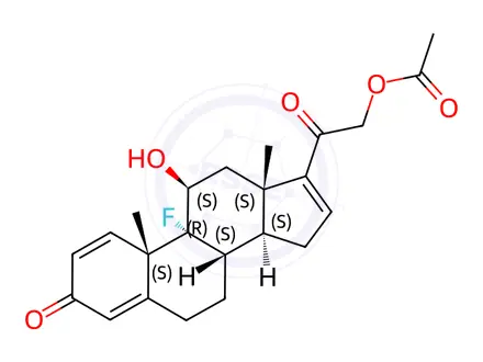 Chemical structure of 9-Alfa-fluoro triene 21-acetate
