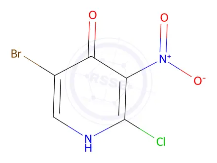 Chemical structure of 5-Bromo-2-chloro-3-nitropyridin-4-ol