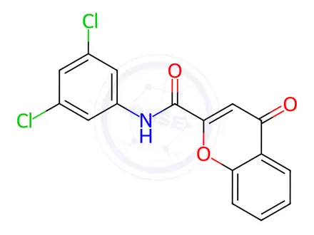 Chemical structure of N-(3,5-Dichlorophenyl)-4-oxo-4H-chromene-2-carboxamide