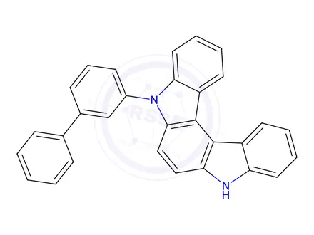 Chemical structure of Indolo[2,3-c]carbazole, 5-[1,1'-biphenyl]-3-yl-5,8-dihydro-