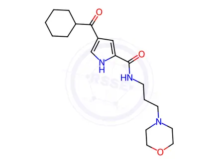 Chemical structure of 4-(cyclohexylcarbonyl)-N-(3-morpholinopropyl)-1H-pyrrole-2-carboxamide