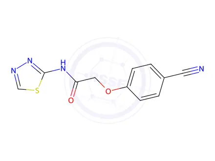 Chemical structure of 2-(4-Cyanophenoxy)-N-(1,3,4-thiadiazol-2-yl)acetamide