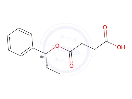 Chemical structure of Butanedioic acid, mono(1-phenylpropyl) ester, (R)-(9CI)