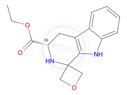 Chemical structure of (S)-Ethyl 2',3',4',9'-tetrahydrospiro[oxetane-3,1'-pyrido[3,4-b]indole]-3'-carboxylate