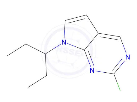 Chemical structure of 2-Chloro-7-(pentan-3-yl)-7H-pyrrolo[2,3-d]pyrimidine