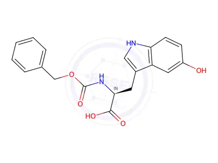 Chemical structure of (S)-2-(((Benzyloxy)carbonyl)amino)-3-(5-hydroxy-1H-indol-3-yl)propanoic acid