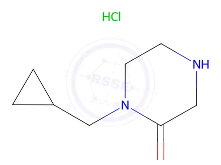 Chemical structure of 1-(Cyclopropylmethyl)-2-piperazinone hydrochloride