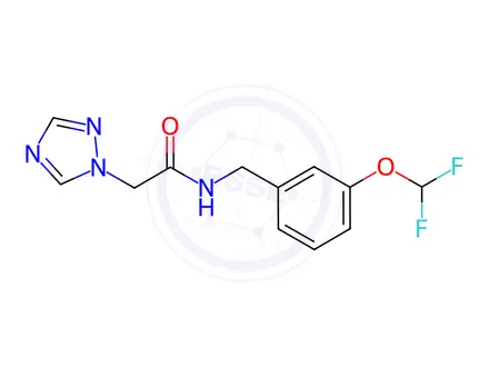 Chemical structure of N-{[3-(difluoromethoxy)phenyl]methyl}-2-(1H-1,2,4-triazol-1-yl)acetamide