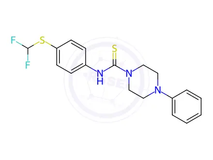 Chemical structure of N-(4-((Difluoromethyl)thio)phenyl)-4-phenylpiperazine-1-carbothioamide