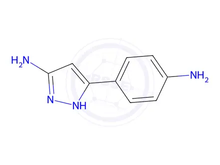 Chemical structure of 5-(4-Amino-phenyl)-2H-pyrazol-3-ylamine