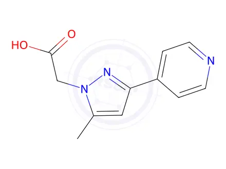 Chemical structure of 2-(5-methyl-3-(pyridin-4-yl)-1h-pyrazol-1-yl)acetic acid