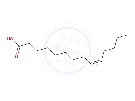 Chemical structure of Myristoleic acid