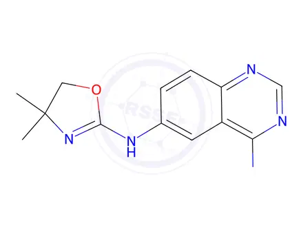 Chemical structure of N6-(4,4-dimethyl-4,5-dihydrooxazol-2-yl)quinazoline-4,6-diamine