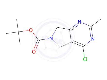 Chemical structure of tert-Butyl 4-chloro-2-methyl-5,7-dihydro-6H-pyrrolo[3,4-d]pyrimidine-6-carboxylate
