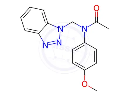 Chemical structure of N-((1H-Benzo[d][1,2,3]triazol-1-yl)methyl)-N-(4-methoxyphenyl)acetamide