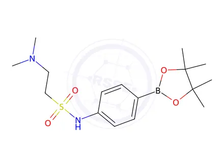 Chemical structure of 2-(Dimethylamino)-N-(4-(4,4,5,5-tetramethyl-1,3,2-dioxaborolan-2-yl)phenyl)ethane-1-sulfonamide