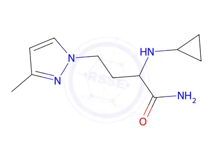 Chemical structure of 2-(Cyclopropylamino)-4-(3-methyl-1h-pyrazol-1-yl)butanamide