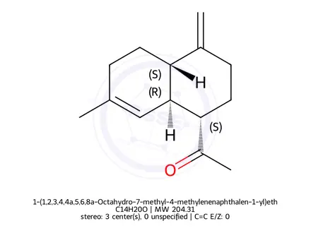 Chemical structure of 1-(1,2,3,4,4a,5,6,8a-Octahydro-7-methyl-4-methylenenaphthalen-1-yl)ethanone