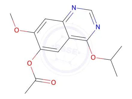 Chemical structure of 4-isopropoxy-7-methoxyquinazolin-6-yl acetate