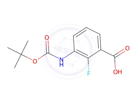 Chemical structure of 3-((tert-Butoxycarbonyl)amino)-2-fluorobenzoic acid