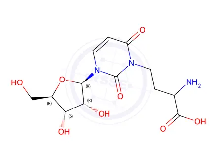 Chemical structure of 3-(3-Amino-3-carboxypropyl)uridine