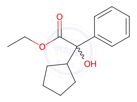 Chemical structure of Ethyl 2-cyclopentyl-2-hydroxy-2-phenylacetate