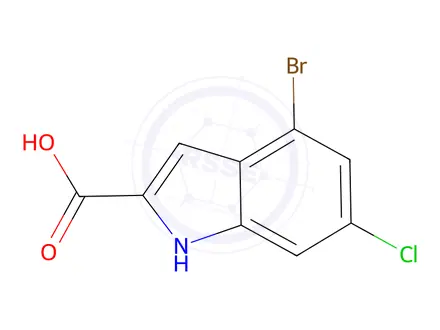 Chemical structure of 4-Bromo-6-chloro-1H-indole-2-carboxylic acid