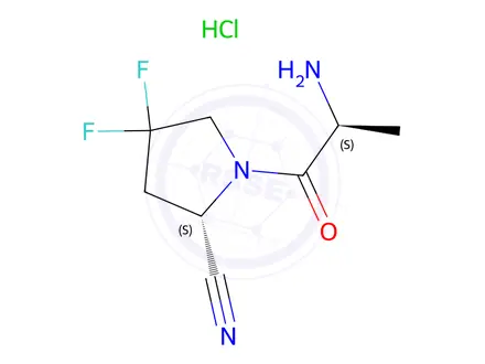 Chemical structure of (S)-1-(L-Alanyl)-4,4-difluoropyrrolidine-2-carbonitrile hydrochloride