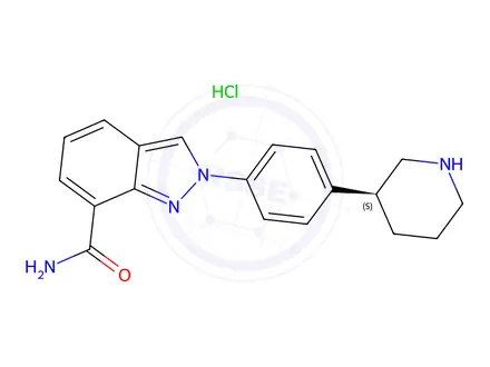 Chemical structure of Niraparib hydrochloride