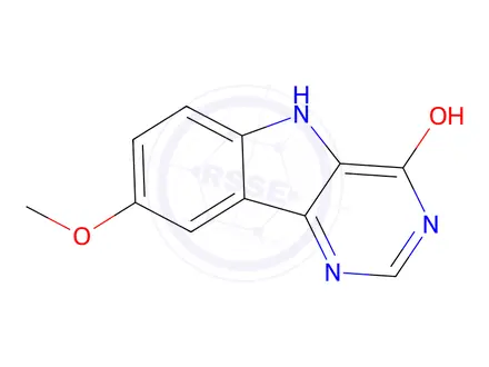 Chemical structure of 8-Methoxy-5H-pyrimido[5,4-b]indol-4-ol