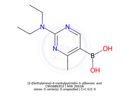 Chemical structure of (2-(Diethylamino)-4-methylpyrimidin-5-yl)boronic acid