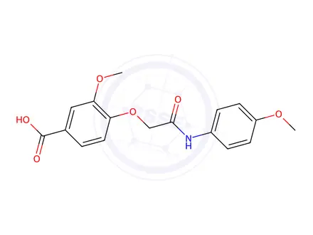 Chemical structure of 3-Methoxy-4-{[(4-methoxyphenyl)carbamoyl]methoxy}benzoic acid