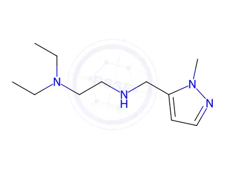 Chemical structure of N,N-diethyl-N'-[(1-methyl-1H-pyrazol-5-yl)methyl]ethane-1,2-diamine