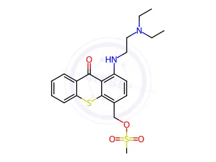 Chemical structure of hycanthone methanesulfonate