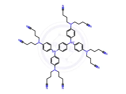 Chemical structure of N,N,N'',N''-TETRAKIS[4-BIS(3-CYANOPROPYL)AMINOPHENYL]-P-PHENYLENEDIAMINIUM DIHEXAFLUOROPHOSPHATE