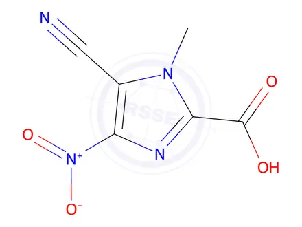 Chemical structure of 5-Cyano-1-methyl-4-nitro-1H-imidazole-2-carboxylic acid